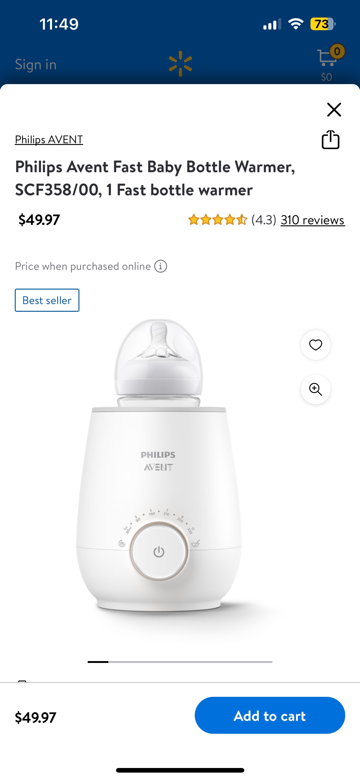 Philips Avent Fast Baby Bottle Warmer thumbnail