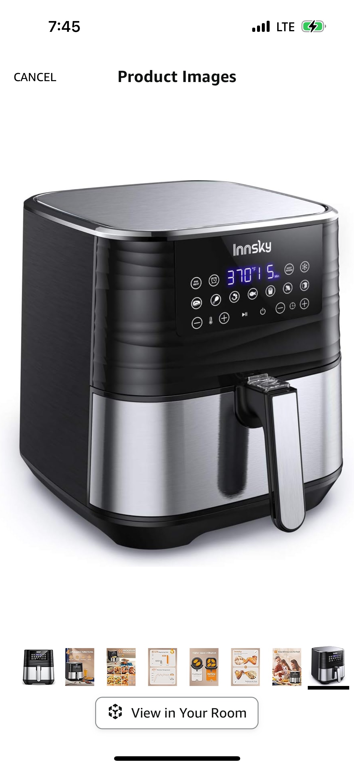 Touchscreen air fryer