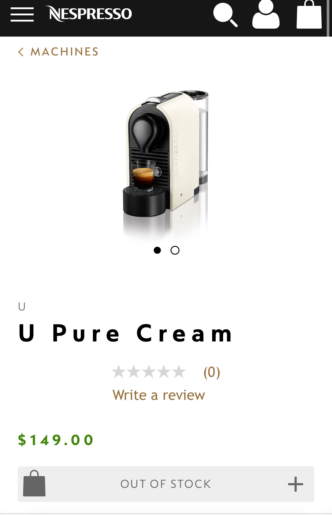Nespresso c50 U Pure machine in cream/white - photo 4