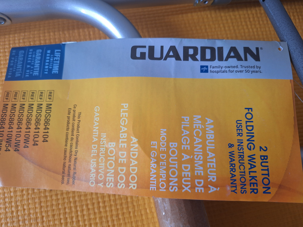 New Guardian Two Buttons Folding Walker With 5" Wheels9 - photo 2