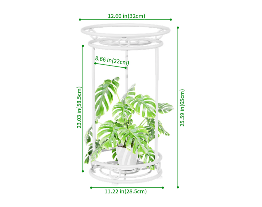 25.5 " Tall Metal Plant Stand, White ⚽ - photo 4