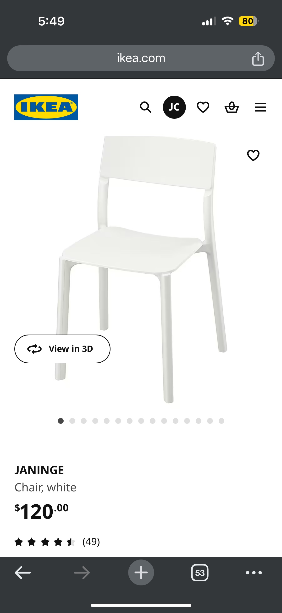 **For Sale: JANINGE Chairs from IKEA - $50 for 4** thumbnail