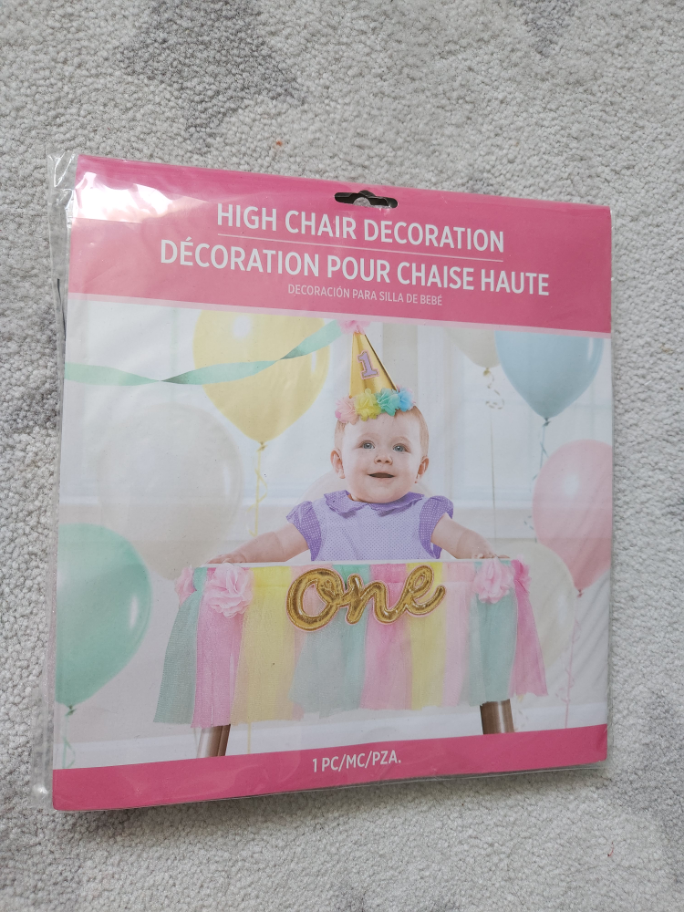 highchair decoration rainbow skirt thumbnail