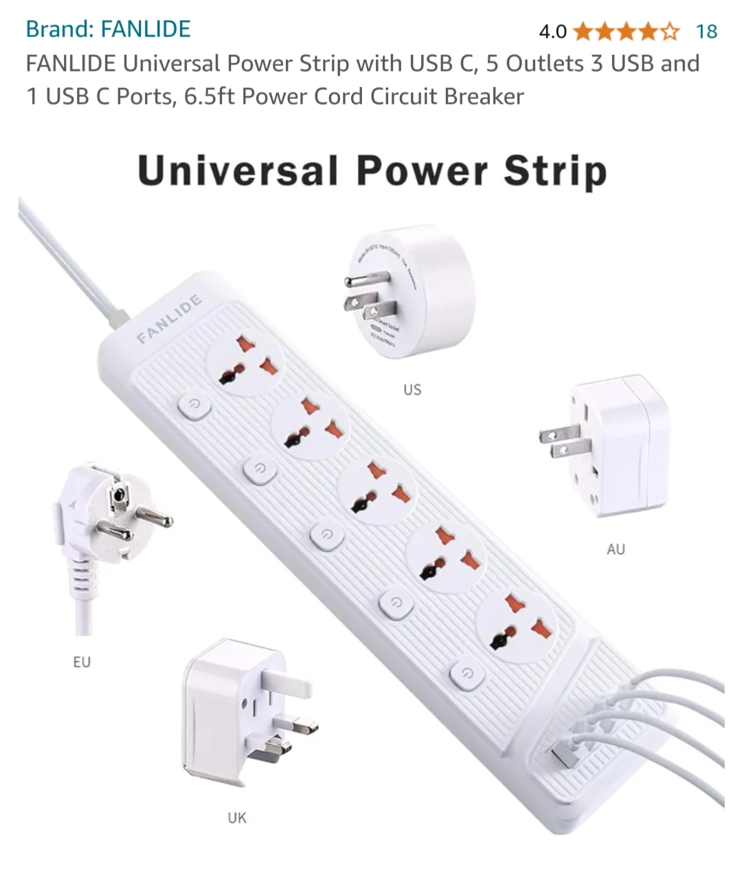 5- outlet power bar with 4 usb ports image indicator(2)