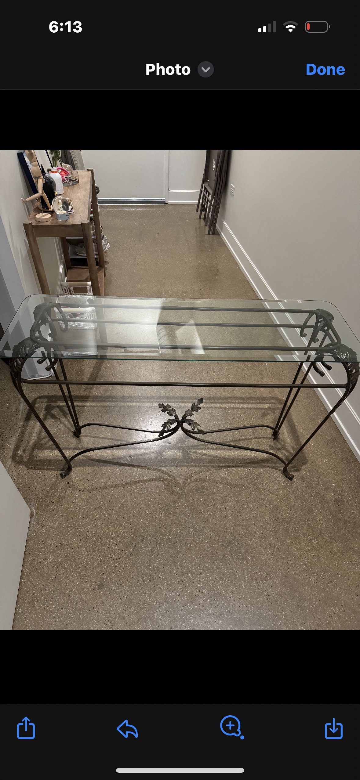Entry table with Glass top