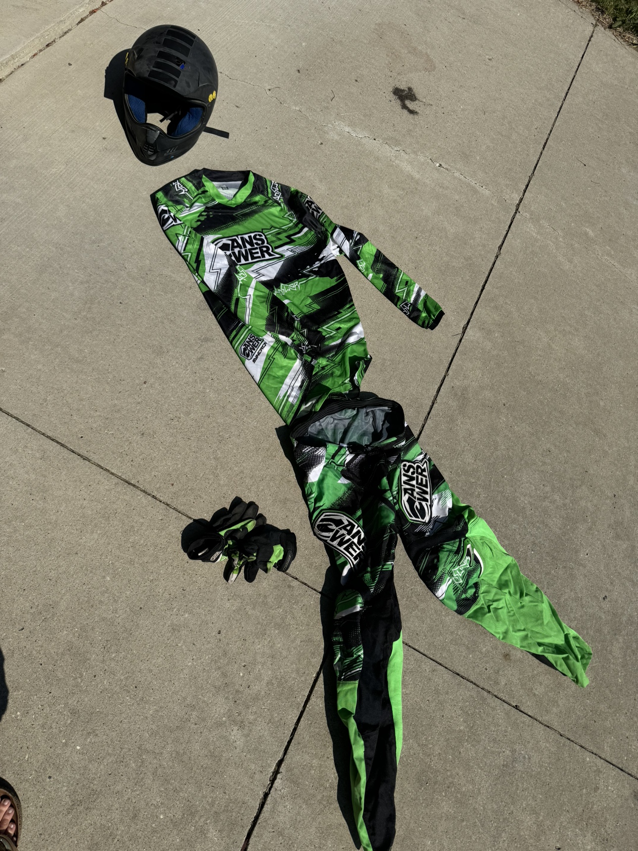 Dirt biking Helmet , pants jersey gloves and boots