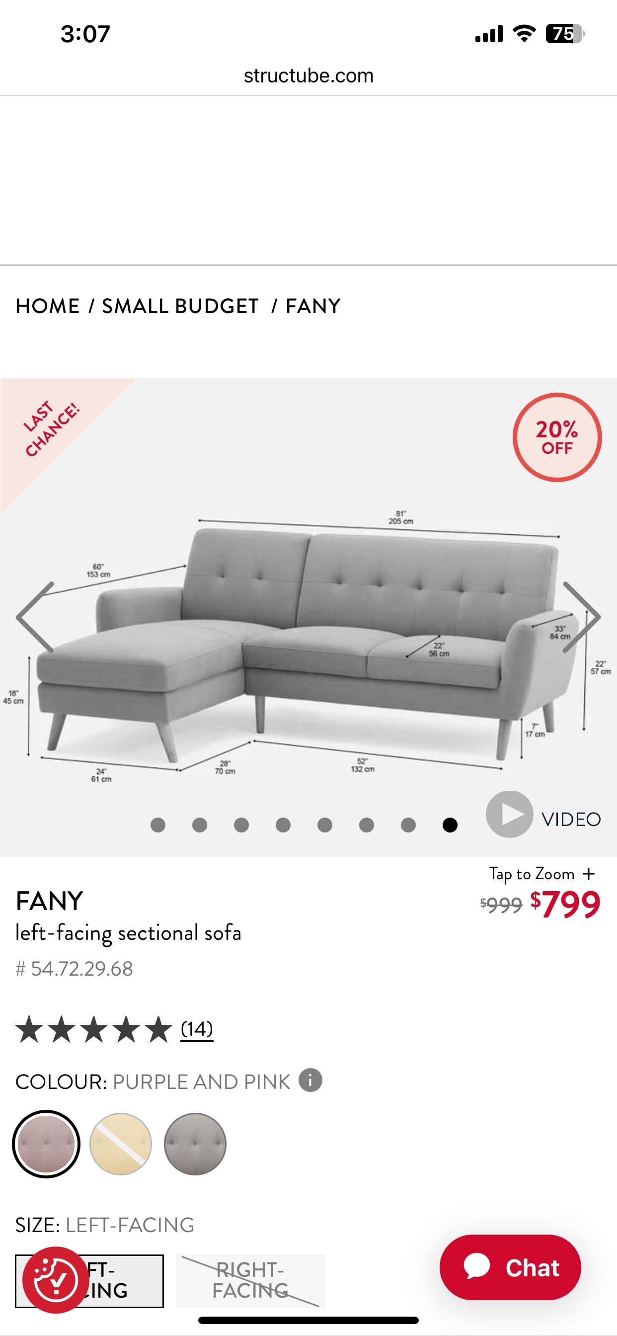 Structube Fany Sectional Couch L-Shaped - photo 5