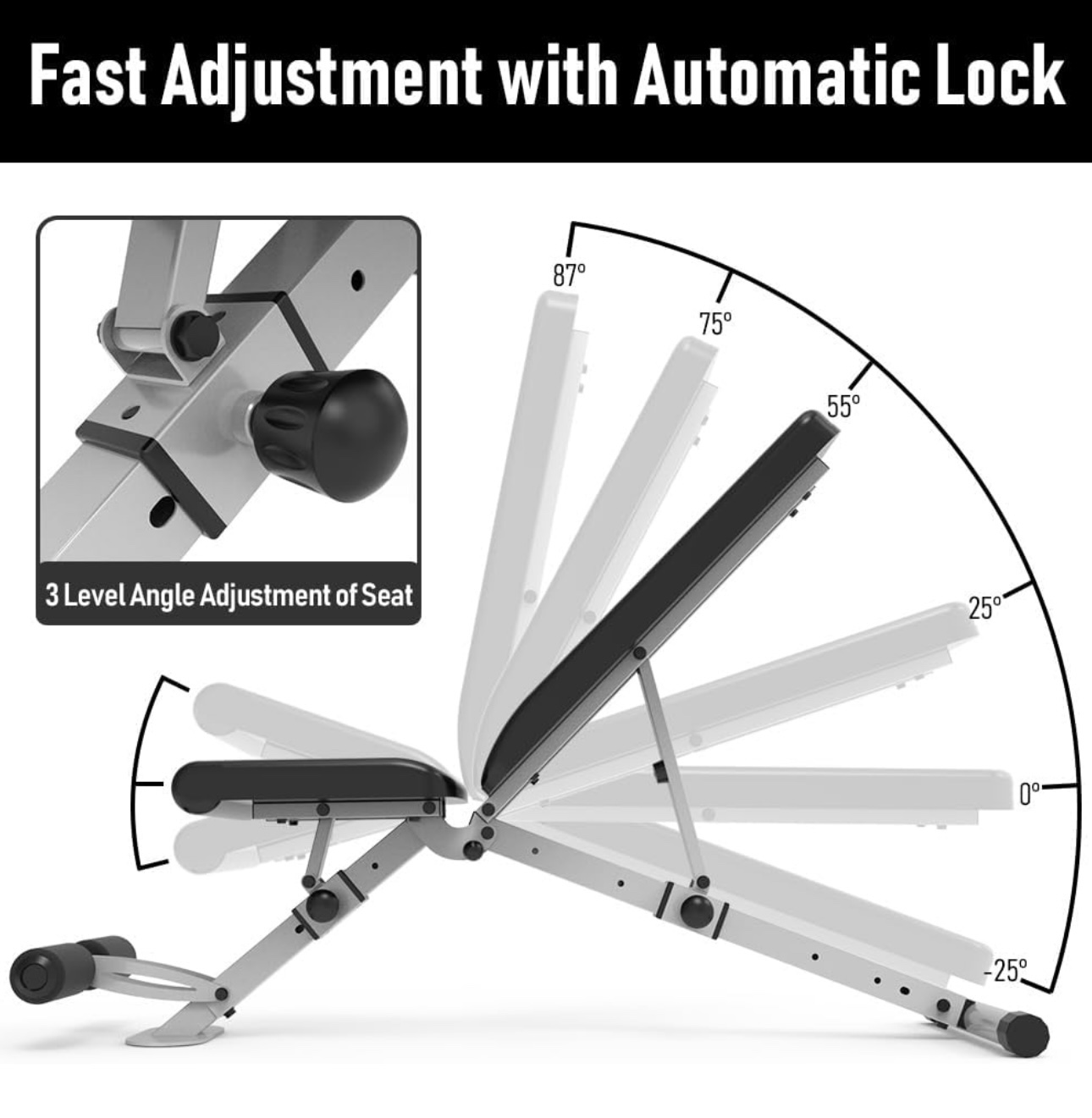 Adjustable weight bench foldable workout exercise bench - photo 4