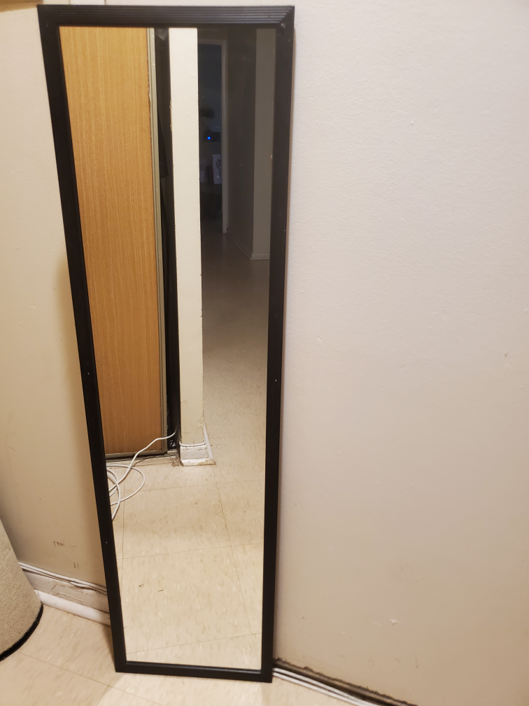 Slim mirror with black frame