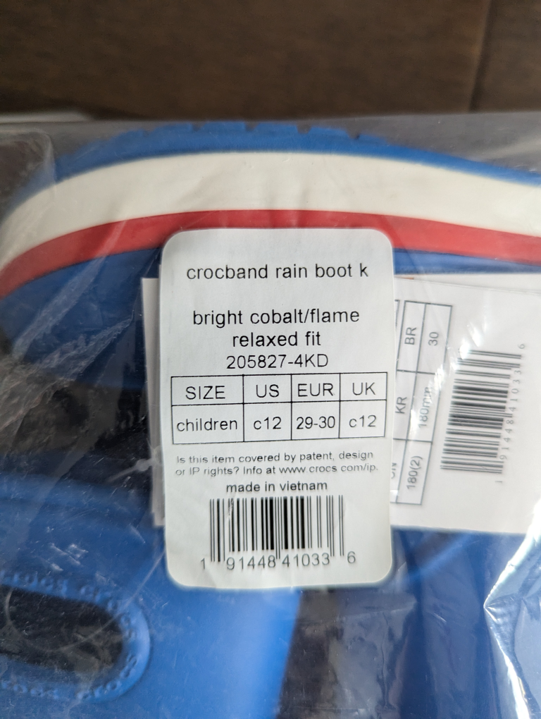 ⚽Brand New Crocs Kids’ Crocband Rain Boots - Size 12⚽ image indicator(5)