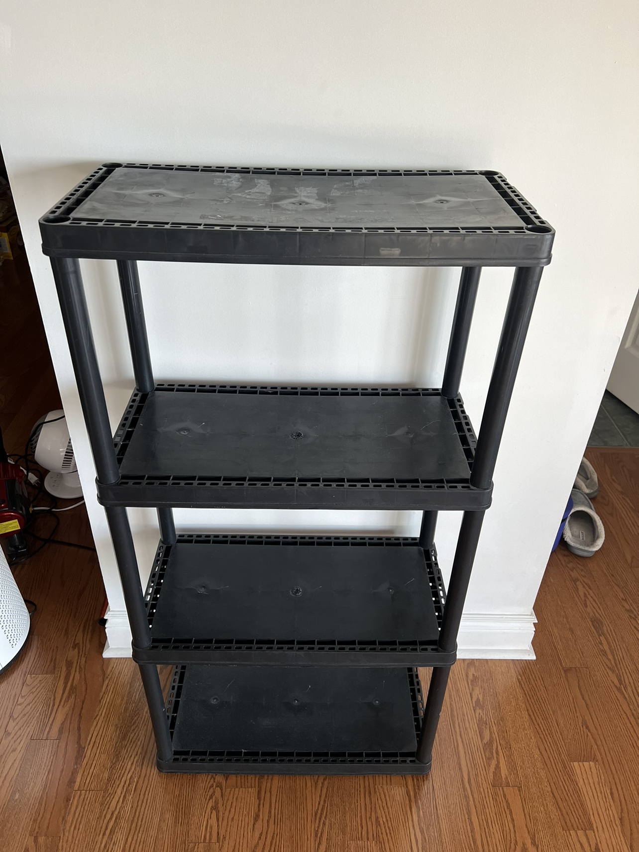 Plastic storage shelf