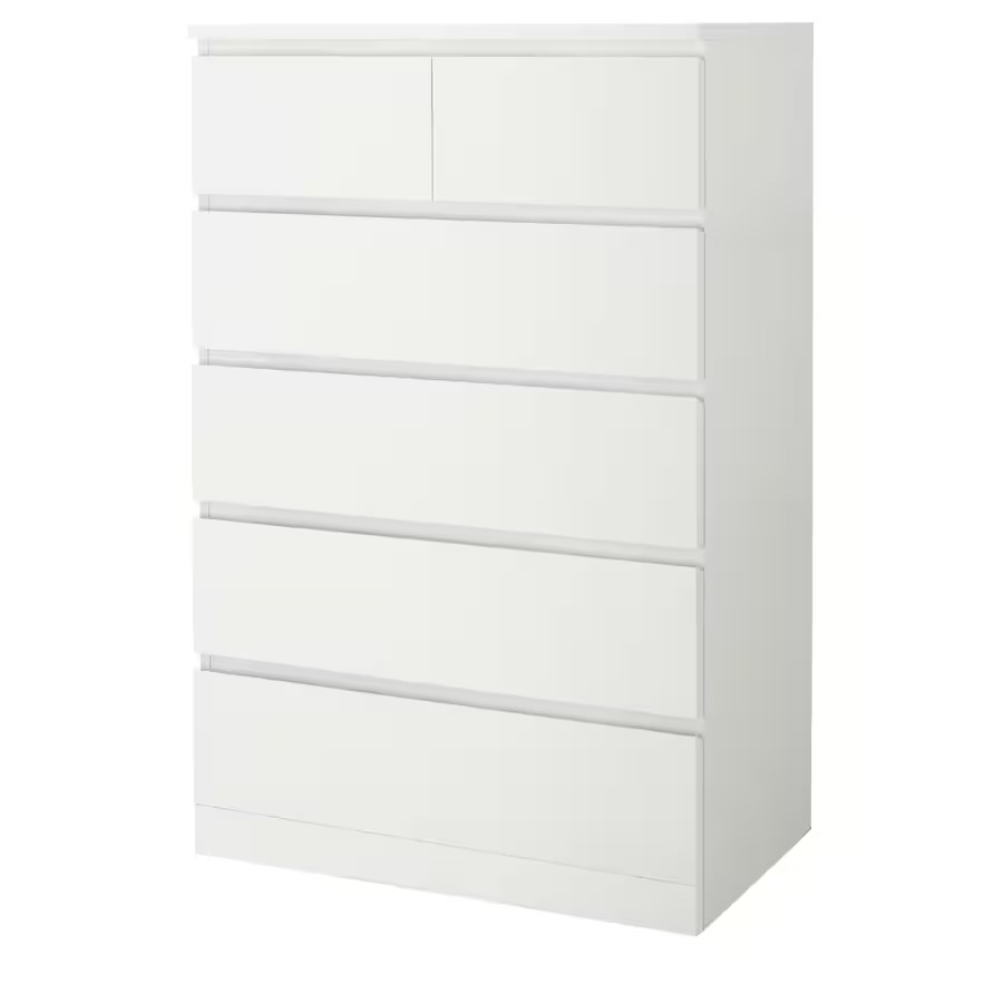 Ikea Malm 6 Drawer Chest - White