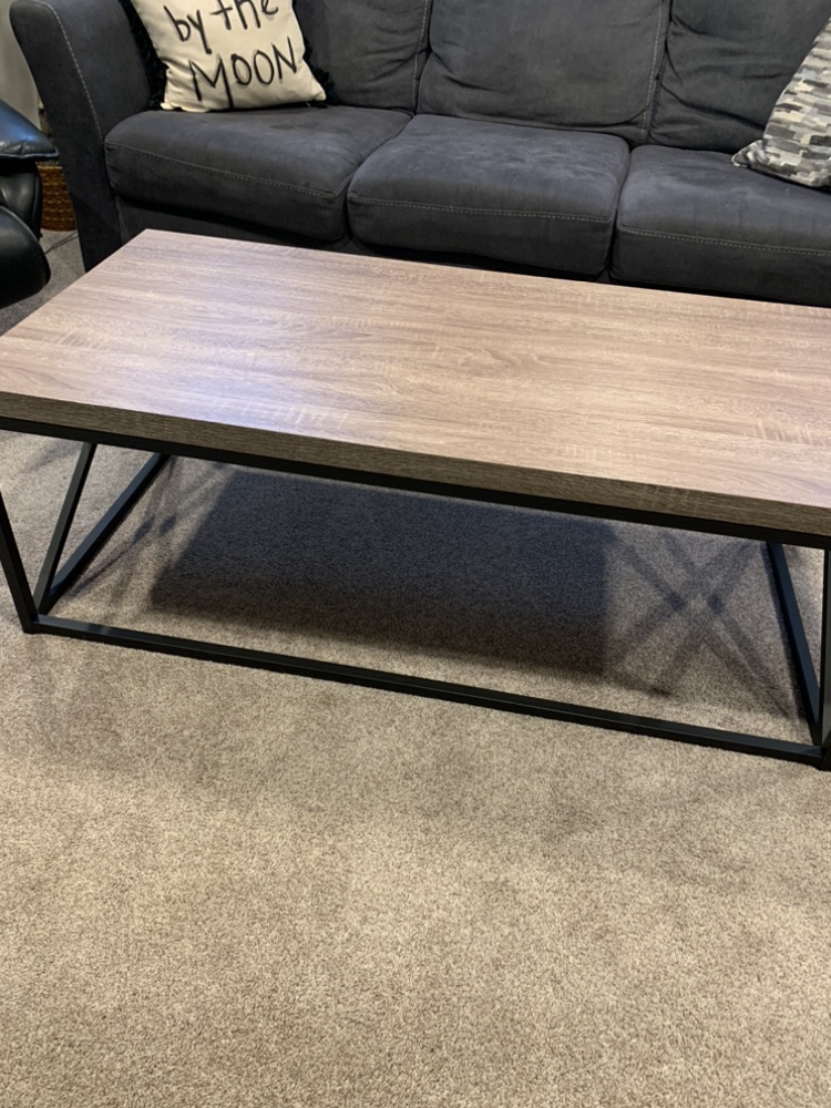 Like new coffee table - metal with wood top - photo 5