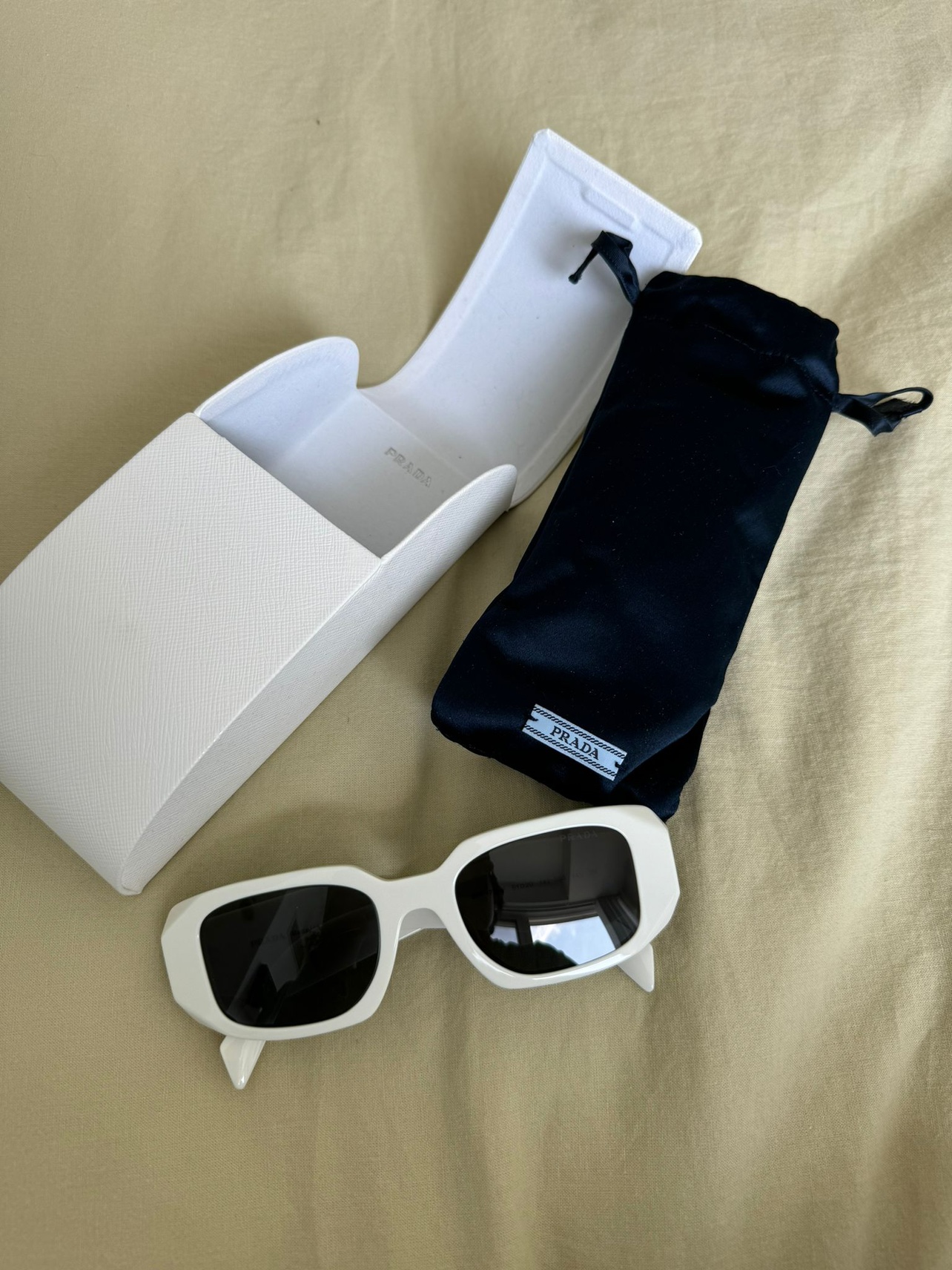 White Prada Symbole Sunglassess⚽️ thumbnail