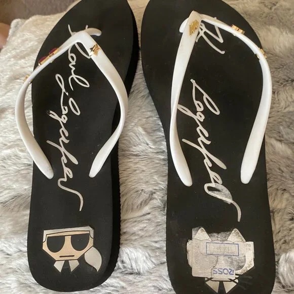 Karl Lagerfeld Flip Flops Size 10 - photo 2