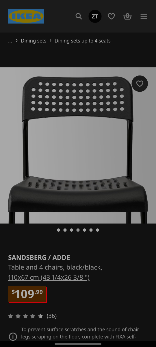 small square table and four chairs ikea - photo 3