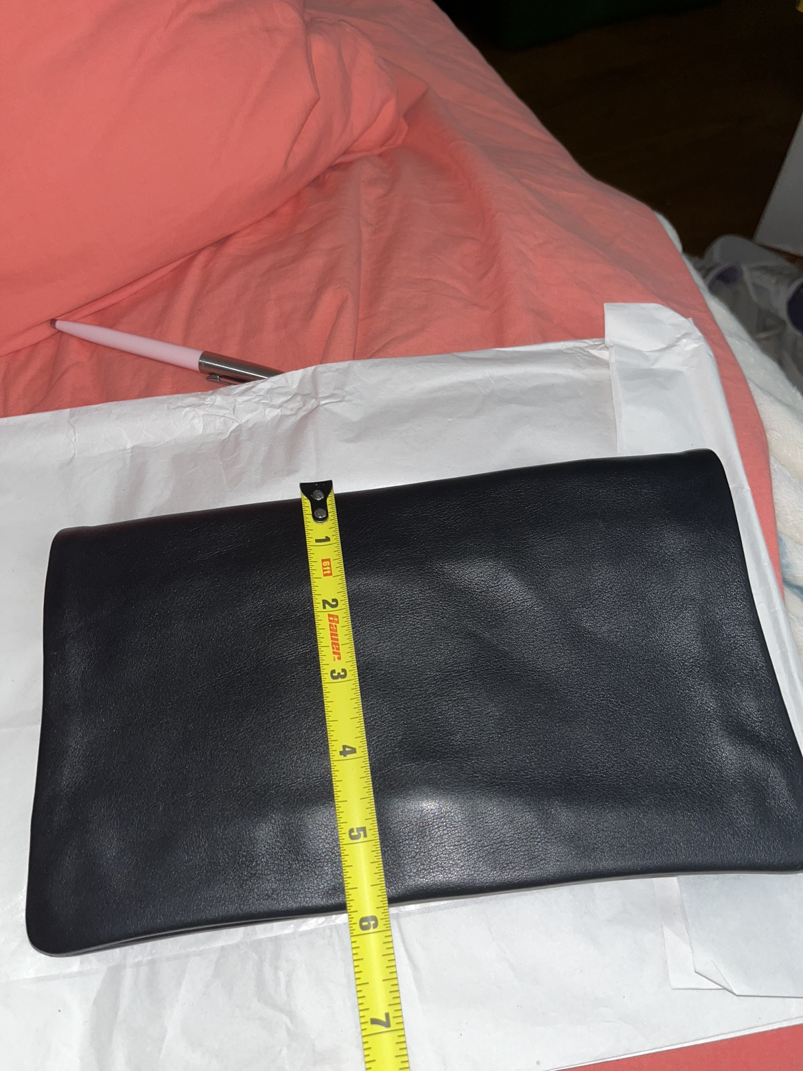 BNWT ANN TAYLOR LEATHER FOLD CLUTCH image indicator(5)