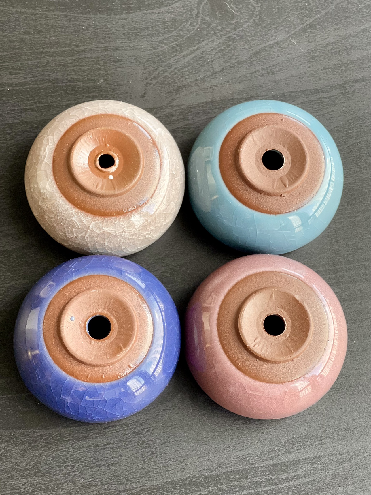 4 Ceramic Assorted Glaze Colors use Succulents Planter - photo 4