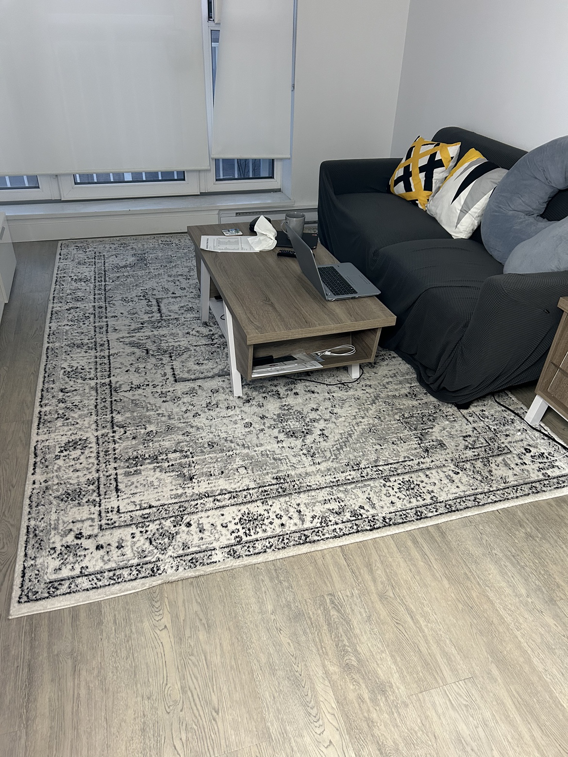 2 carpets - H 115’ W 78’ - Grey & Brown color