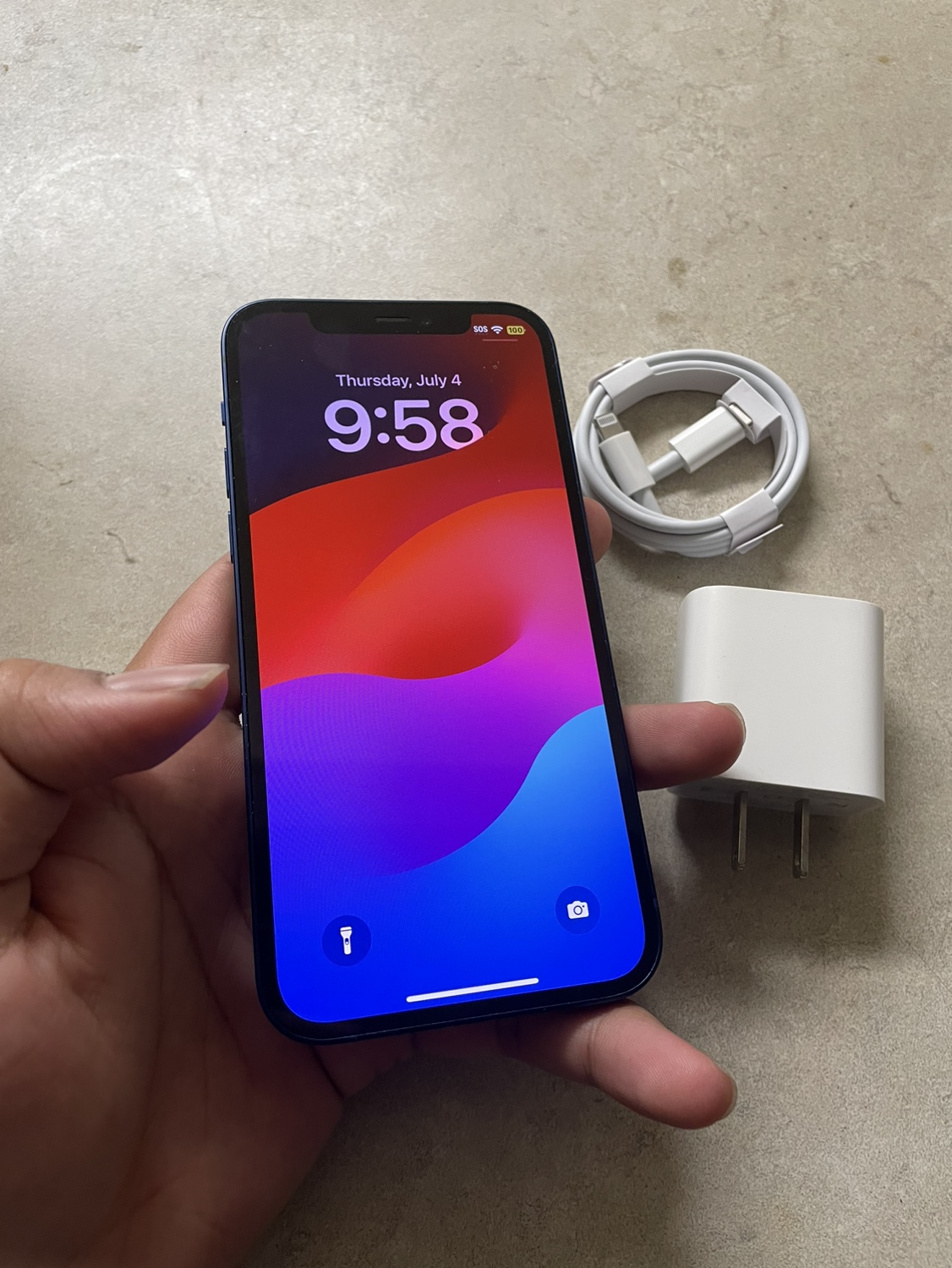 Mint - IPhone 12, 64GB, Blue, W/ Charger + Cable - photo 4