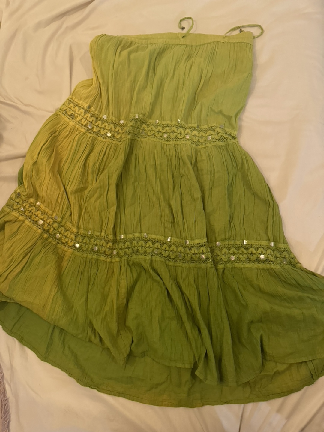 Ombré green boho skirt thumbnail