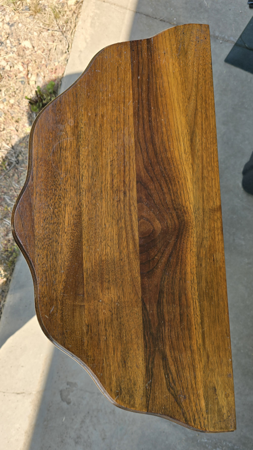 Vintage Decorative Solid Wood Stand with Scalloped top - photo 2