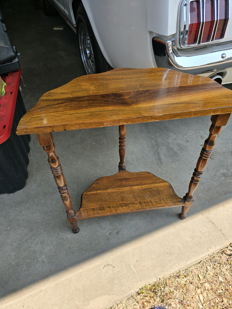 Vintage Decorative Solid Wood Stand with Scalloped top - photo 3