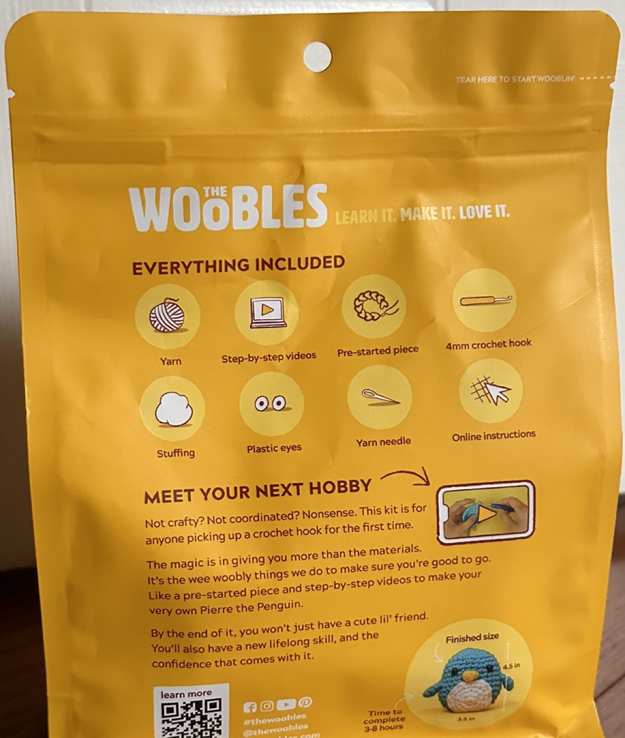 The Woobles Pierre The Penguin Crochet Kit For Beginners New image indicator(2)