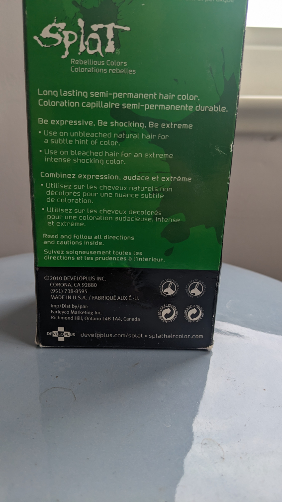 SPLAT Neon Green Vert Hair dye image indicator(2)