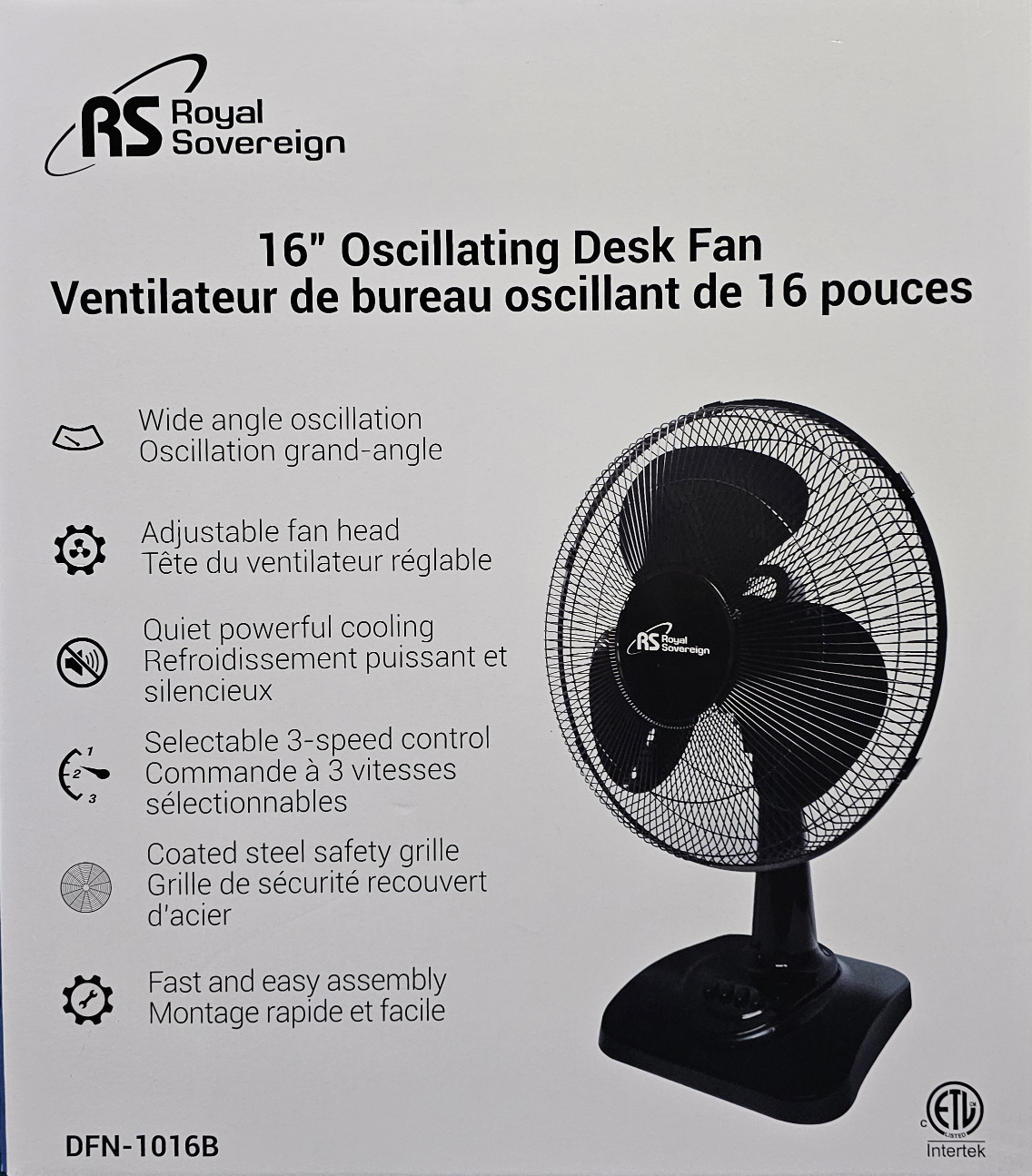 BNIB Royal Sovereign 16" Oscillating Desk Fan image indicator(2)