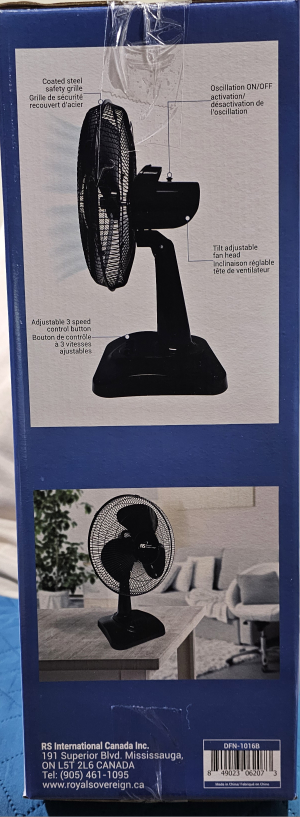 BNIB Royal Sovereign 16" Oscillating Desk Fan image indicator(3)
