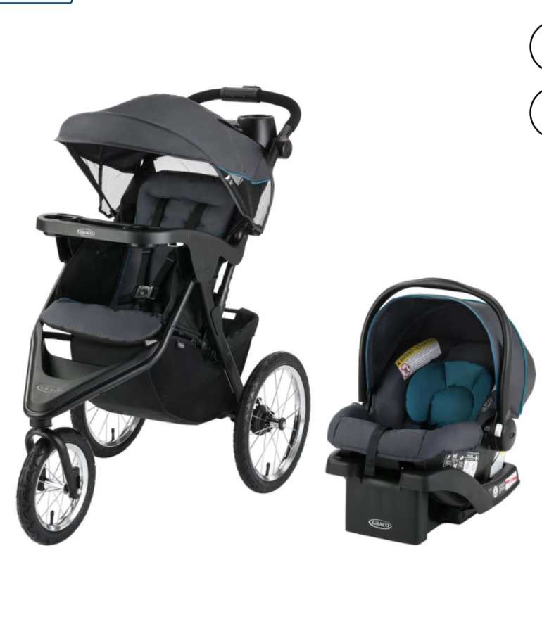 NEW Graco Trax 2.0 Jogger Travel System Stroller Car Seat thumbnail