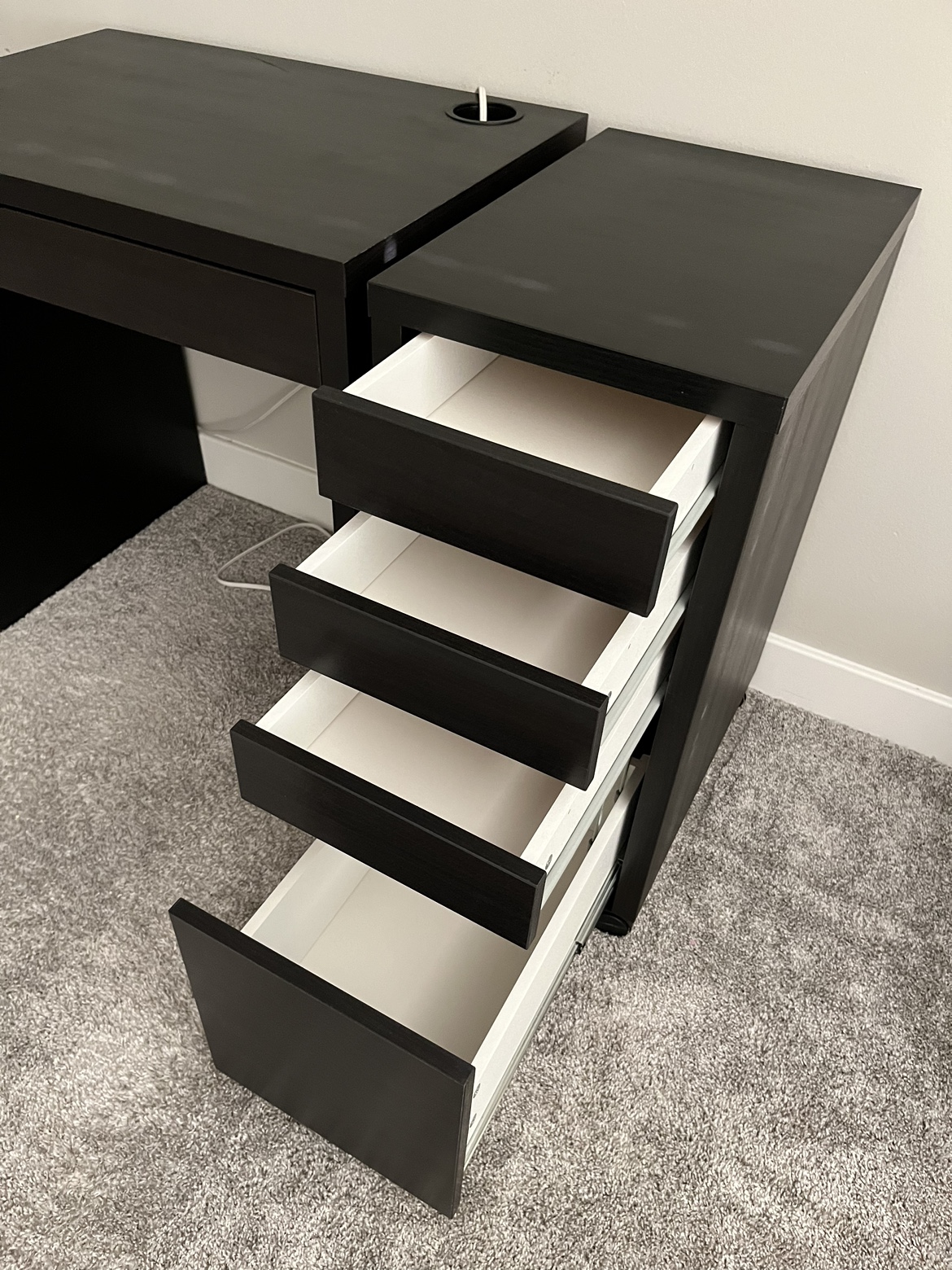 IKEA MICKE Desk and Drawer Unit, black-brown - photo 3