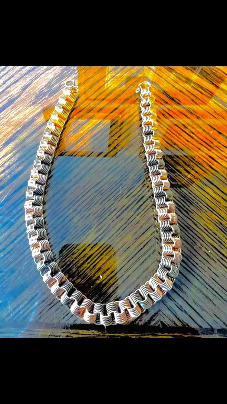 VINTAGE 12k GOLD FILLED TWO TONE 1950s CHOKER / NECKLACE image indicator(2)