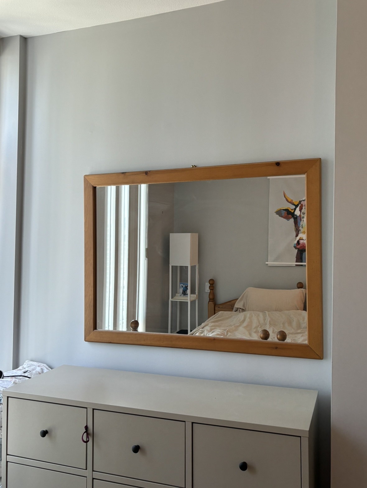 Solid pine mirror