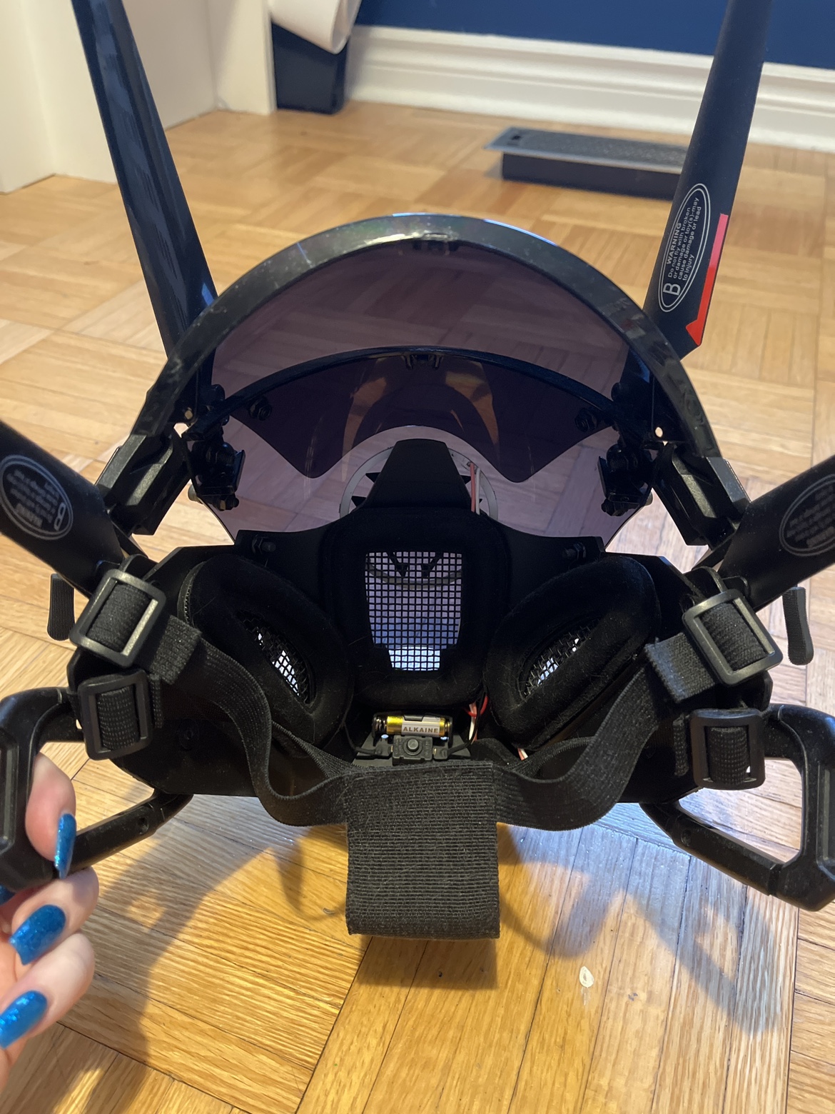 Light up cyberpunk helmet - photo 5