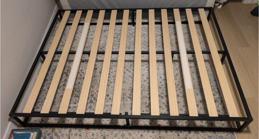 Queen Bed Frame, 10 inch Metal Bed Frame with Wood Slat Support - photo 3