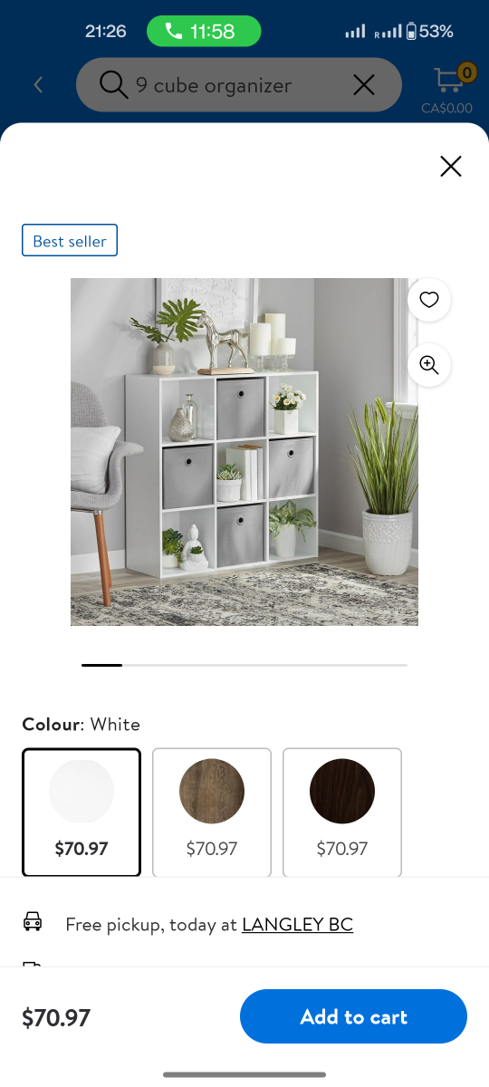 Mainstays 9 cube organizer. thumbnail