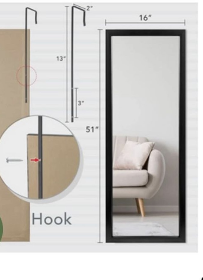 Hook over the door mirror - photo 2