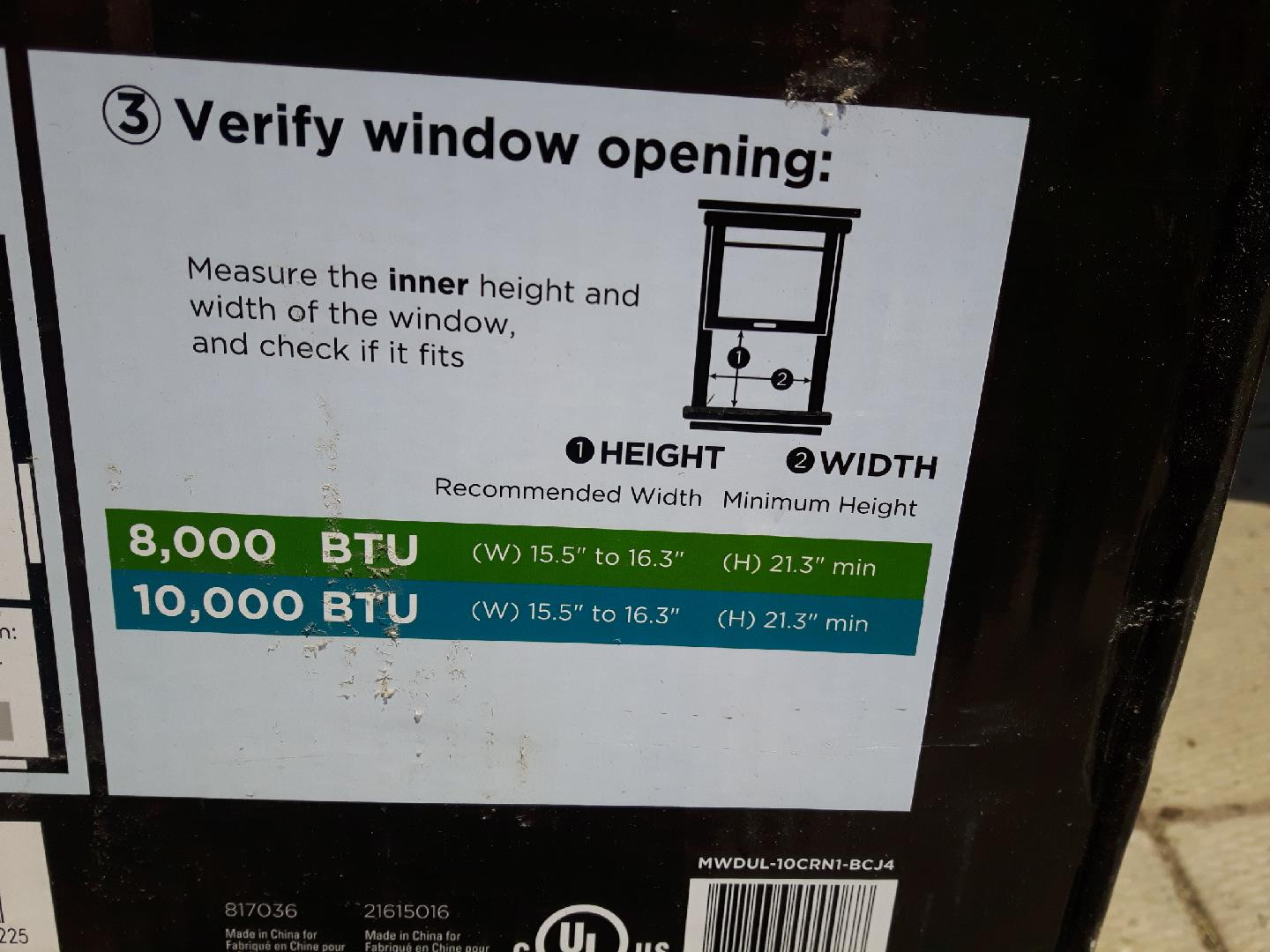 10,000 BTU Vertical Window Air Conditioner