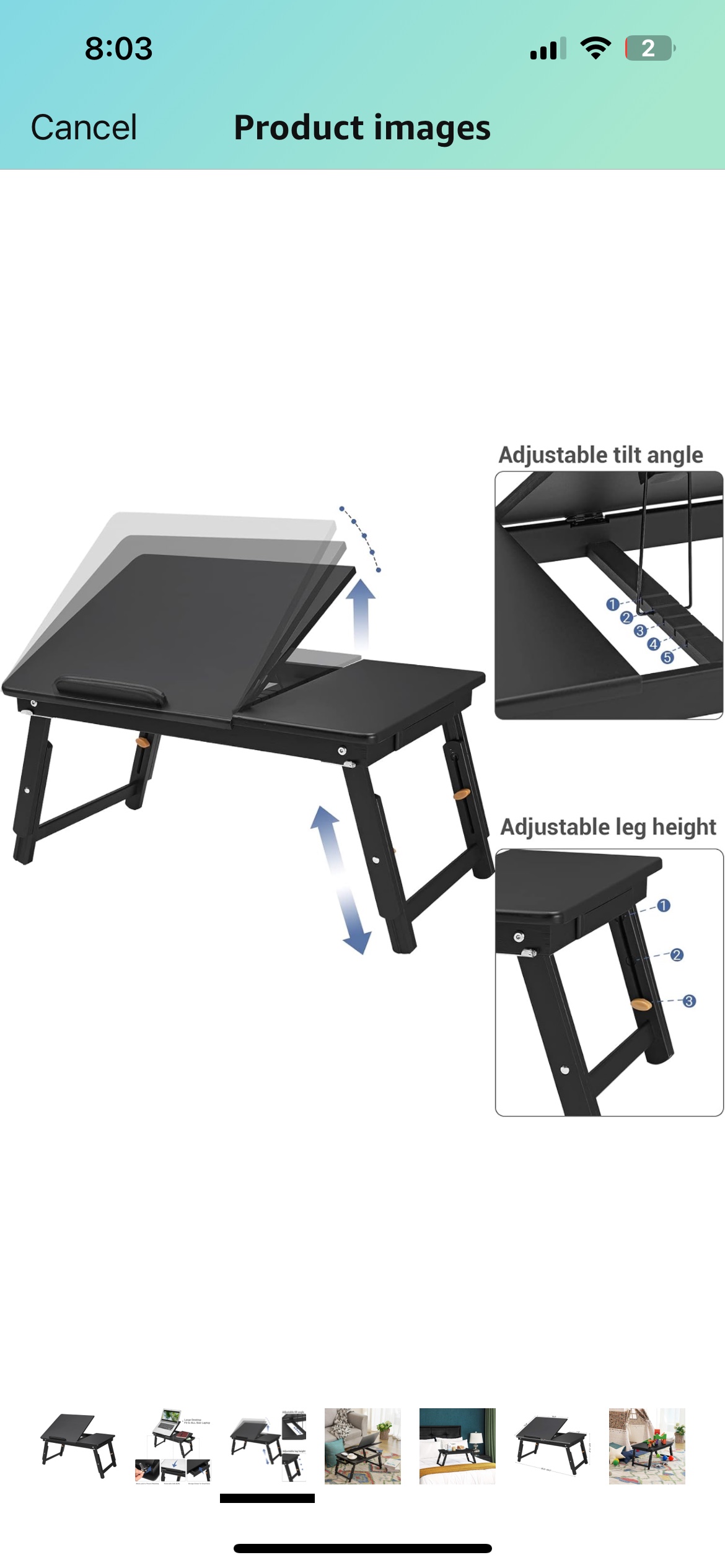 Multi-Functional Laptop Desk, Bed Tray image indicator(3)