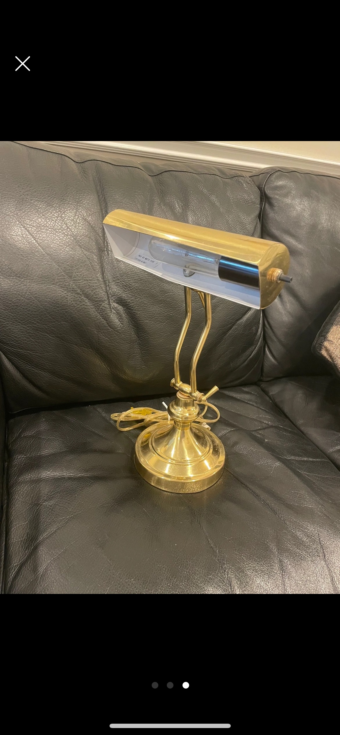 Brass bankers desk lamp - photo 3
