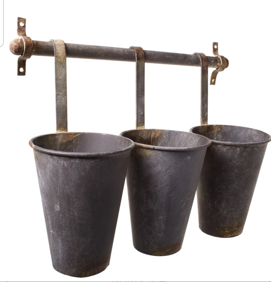 NEW WITH TAG RETAIL $85-Gracie Oaks Antiqued Metal Wall Planter image indicator(2)