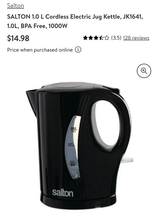 BRAND NEW SALTON ELECTRIC KETTLE $9.99  Price is firm 3 left. thumbnail