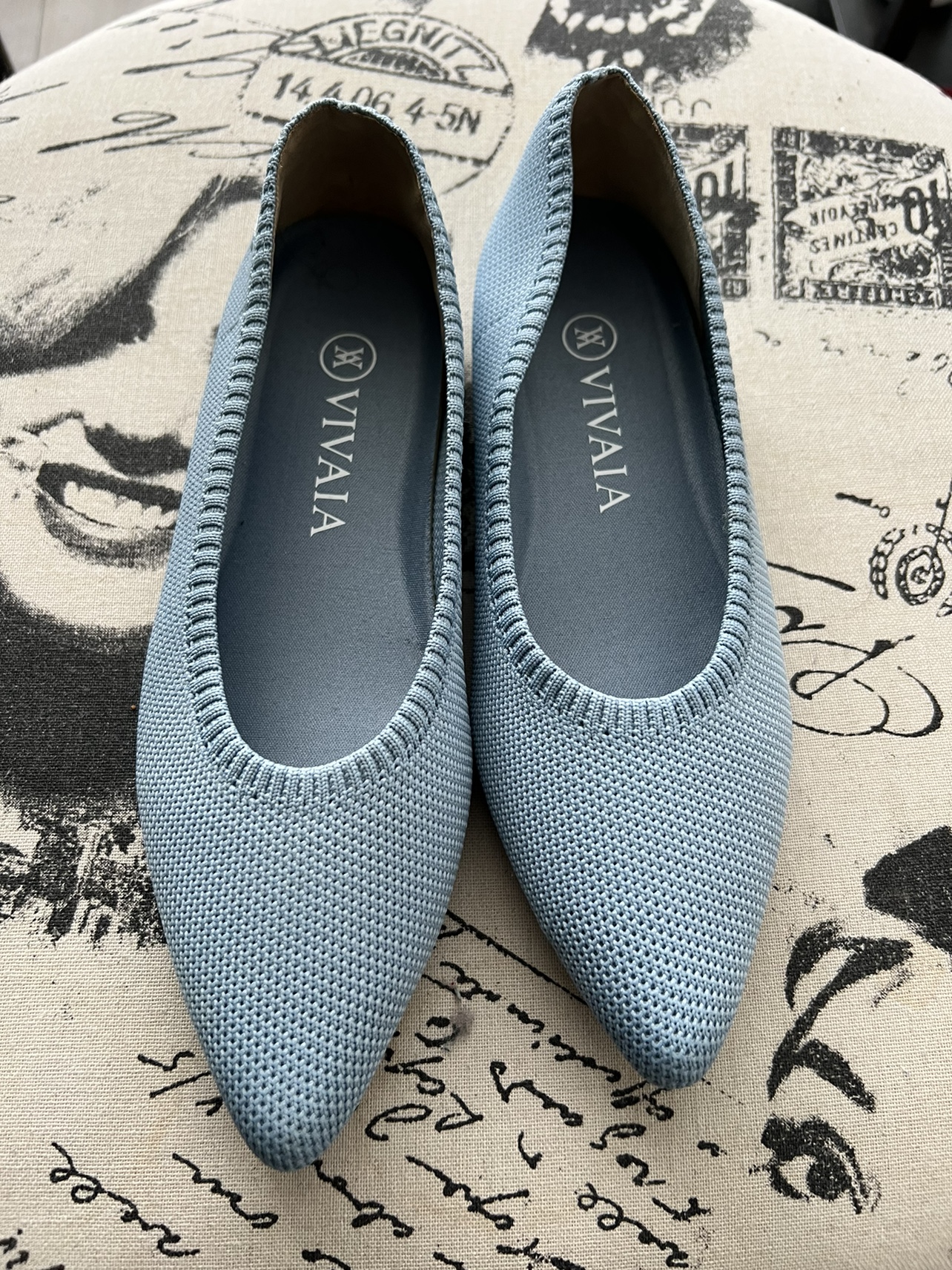 Beautiful Blue Vivaia flats thumbnail