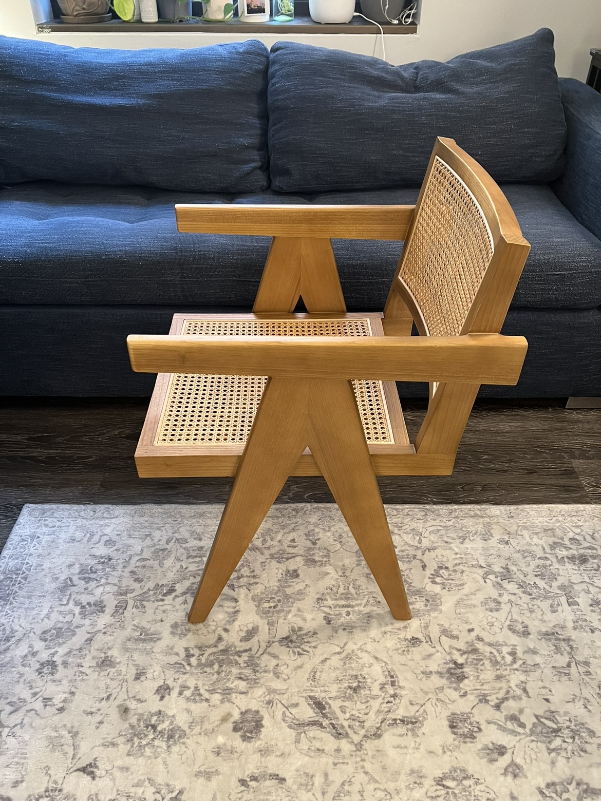 DecMode Teak Wood Woven Lounge Chair with Armrests, Brown - photo 3