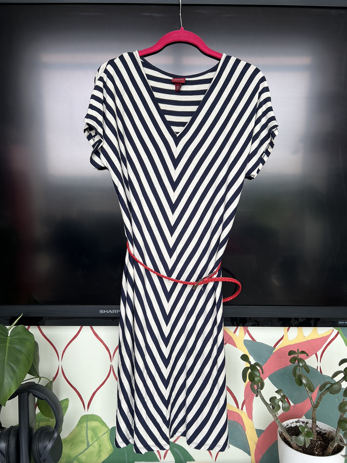 Striped dress with belt from Target thumbnail