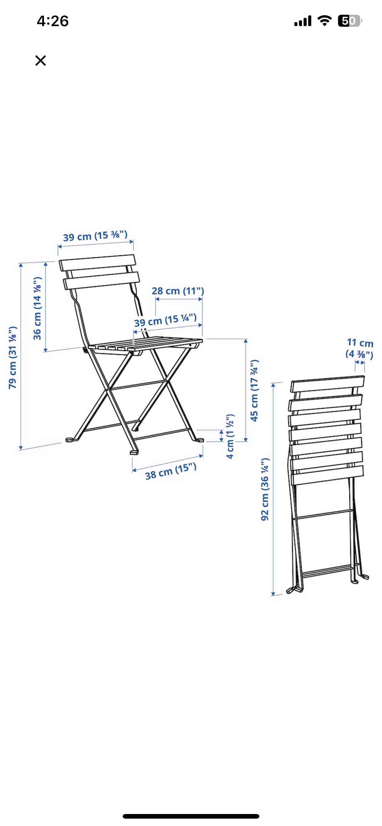 Ikea Tarno Patio Furniture - 1 Table and 2 Chairs - photo 4