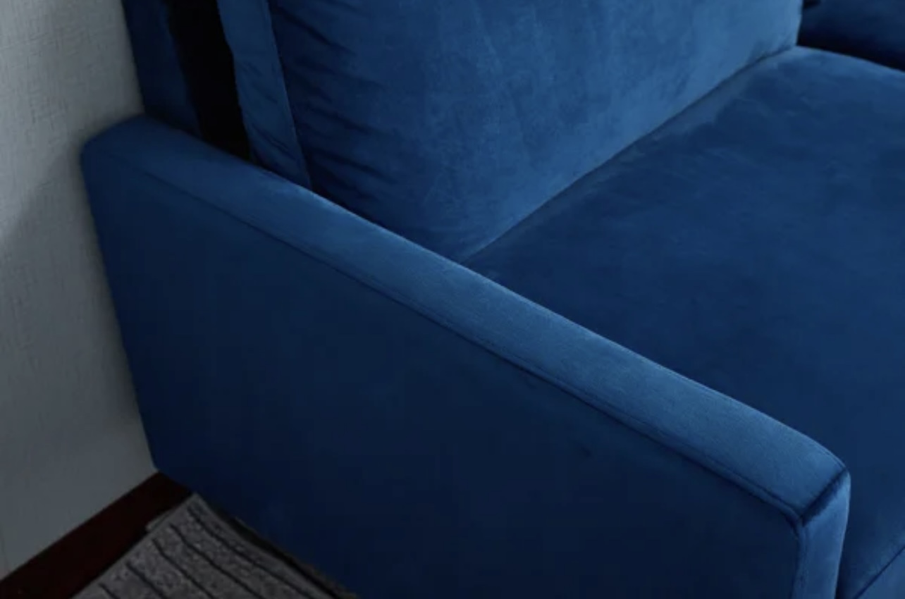 Blue velvet couch - photo 4