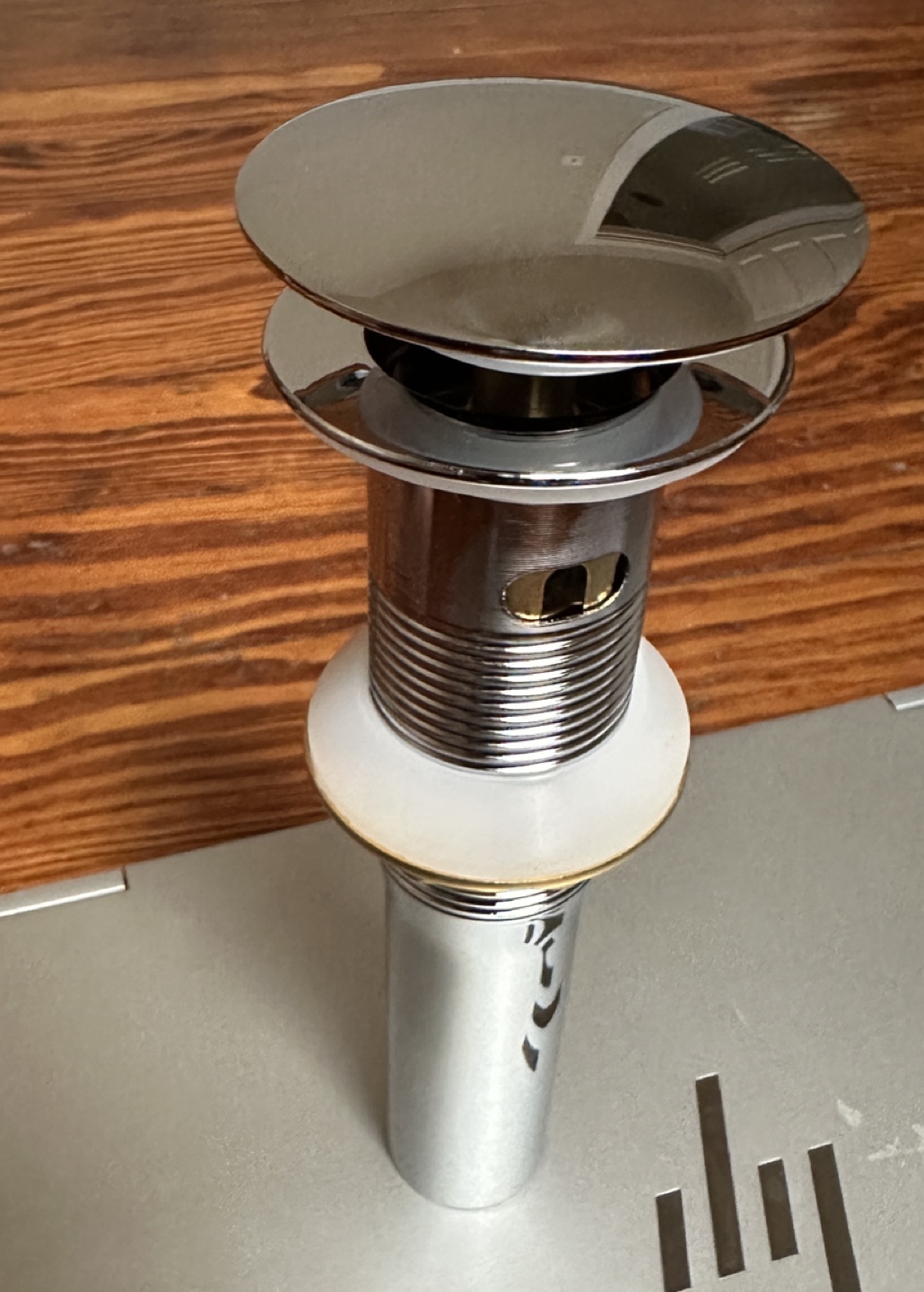 Pop-up drain with overflow in chrome - photo 2